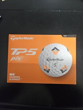 TaylorMade TP5 pix Golf Balls - White & Orange Set Of 12